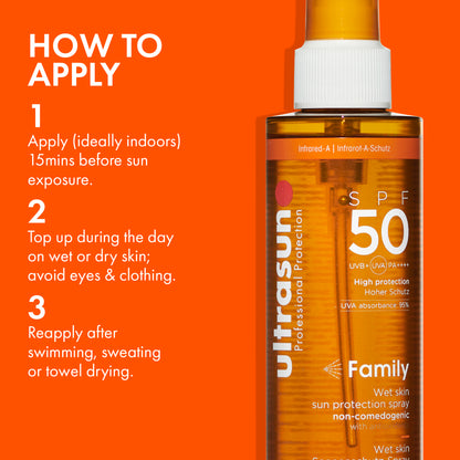 Ultrasun Family Wet Skin Spray SPF50