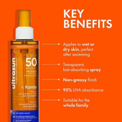 Ultrasun Family Wet Skin Spray SPF50